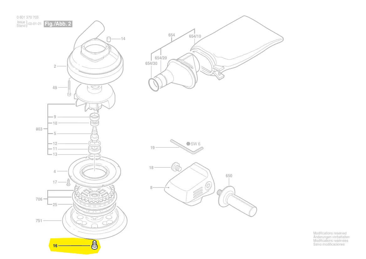 vis plateau de ponçage réf. 3 603 414 017
